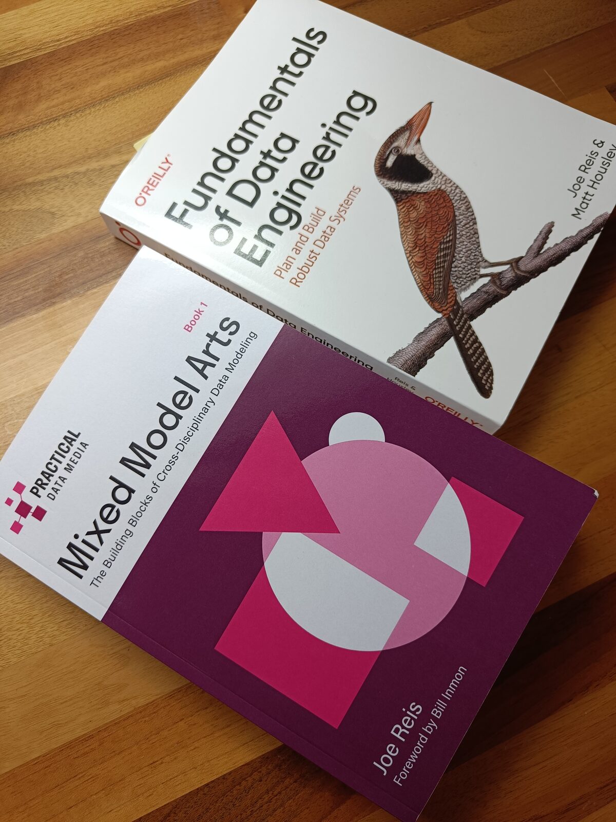 Fundamentals of Data Engineering by Joe Reis and Matt Housley, and Mixed Model Arts by Joe Reis